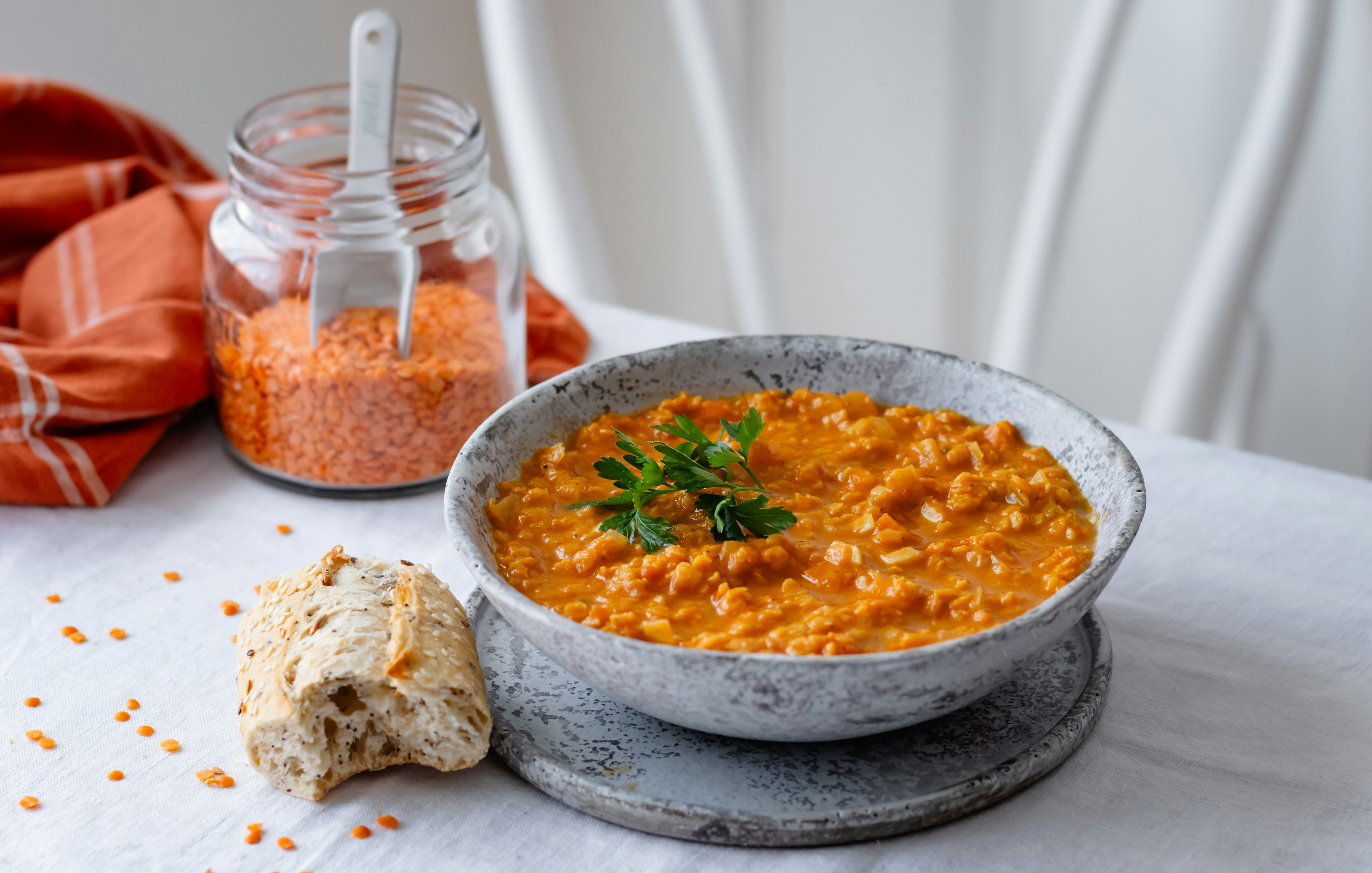 Fresh homemade daal in a bowl - vegan and vegetarian Indian lentil meal delivery UK